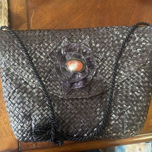 Made for Valerie Straw Shoulder Bag Purse